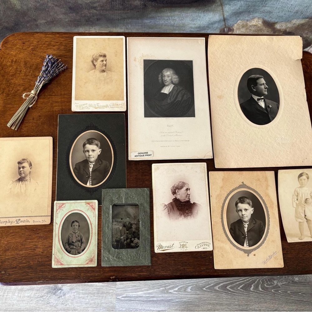 Lot 10 Tintypes Cabinet Cards Victorian Edwardian Photographs Oddities Antique